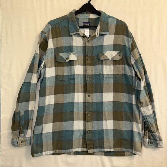 Patagonia Fjord Flannel Long Sleeve Button Shirt Men’s XXL Plaid Organic Cotton - Picture 1 of 7